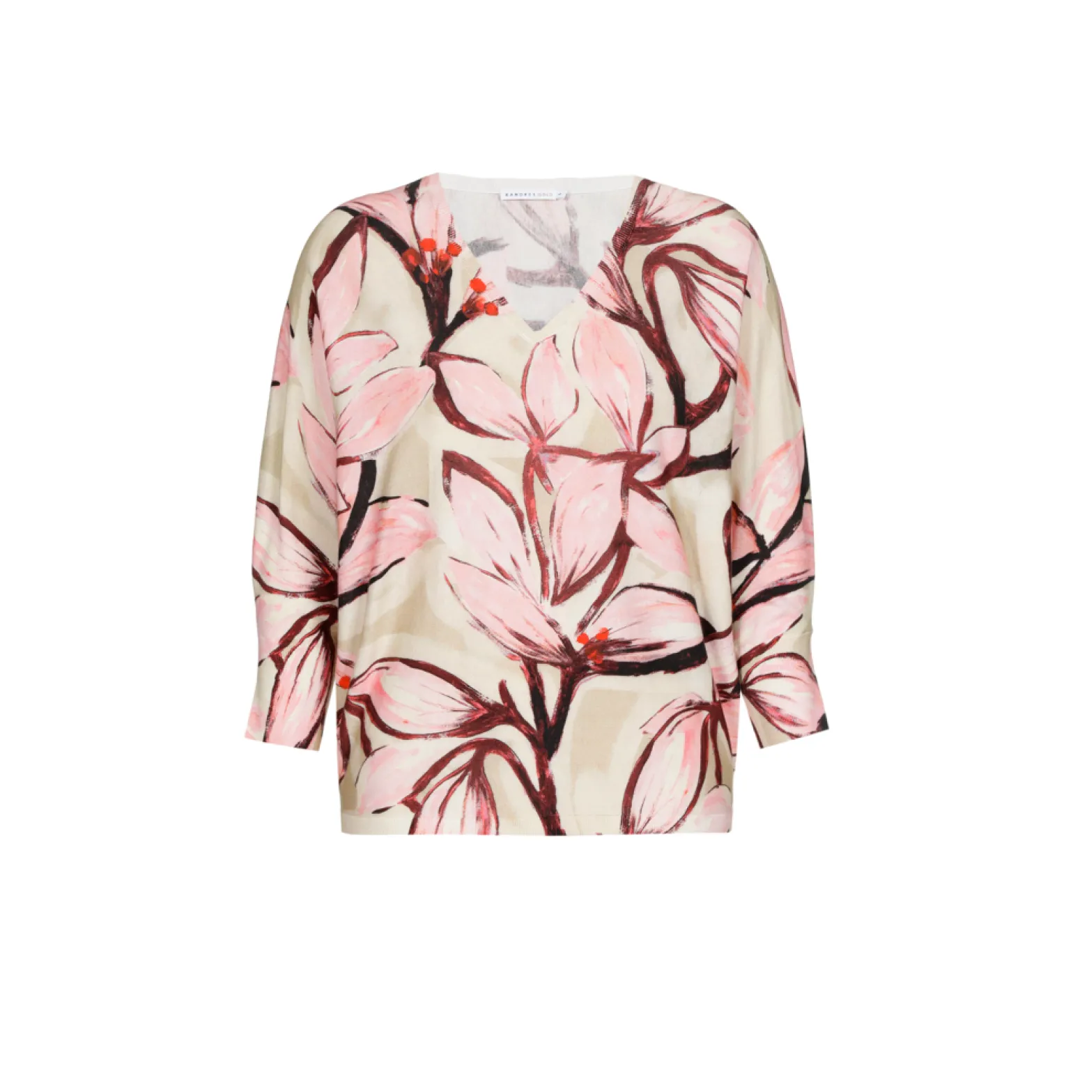 Baumwollpullover mit Blumenmuster