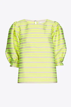 Bluse aus Taft mit Ballonärmeln