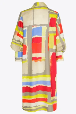Blusenkleid aus Crinkle-Stoff