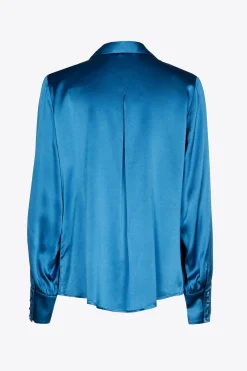 Einfarbige Bluse mit Seidenanteil
