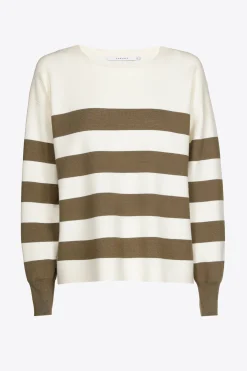 Gestreifter Pullover aus Milanostrick