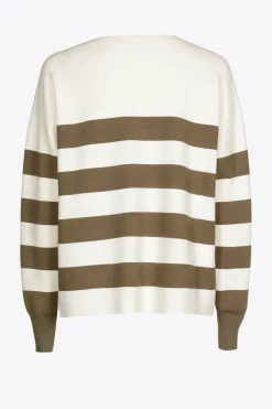 Gestreifter Pullover aus Milanostrick