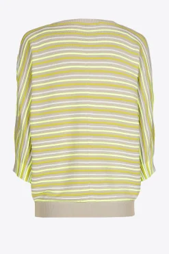 Gestreifter Pullover mit Puffärmeln
