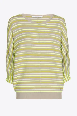 Gestreifter Pullover mit Puffärmeln