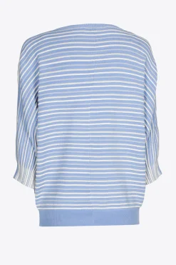 Gestreifter Pullover mit Puffärmeln