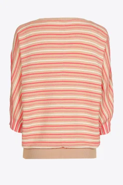 Gestreifter Pullover mit Puffärmeln