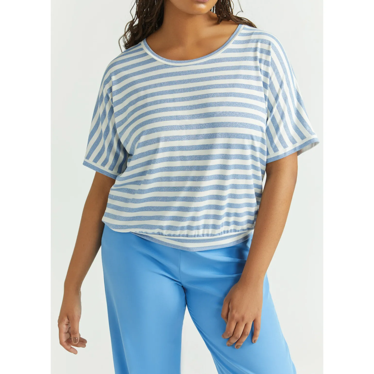 Gestreiftes T-Shirt mit Lurex