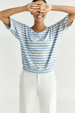 Gestreiftes T-Shirt mit Lurex