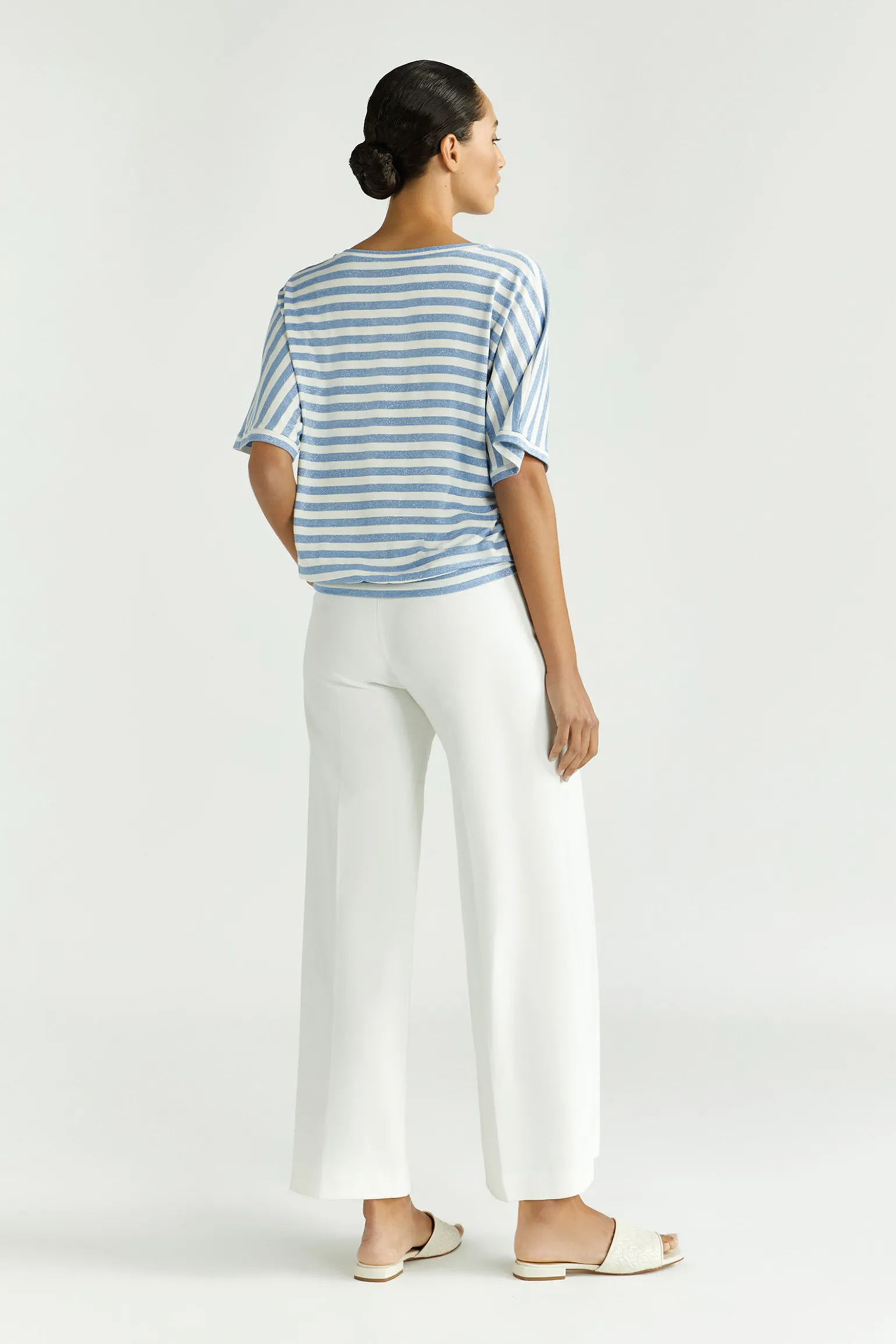 Gestreiftes T-Shirt mit Lurex