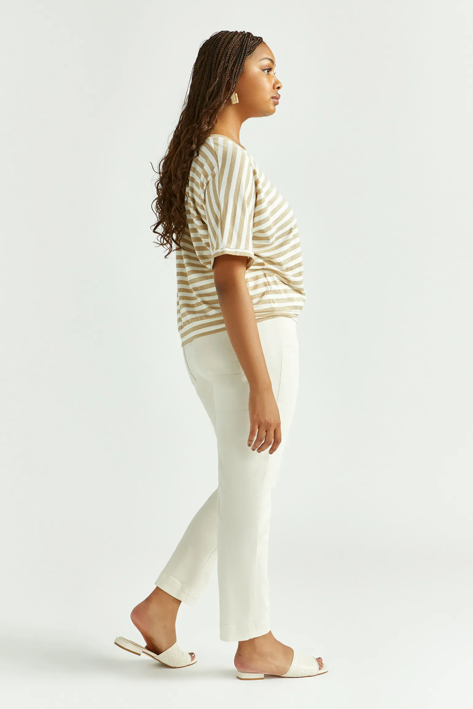 Gestreiftes T-Shirt mit Lurex