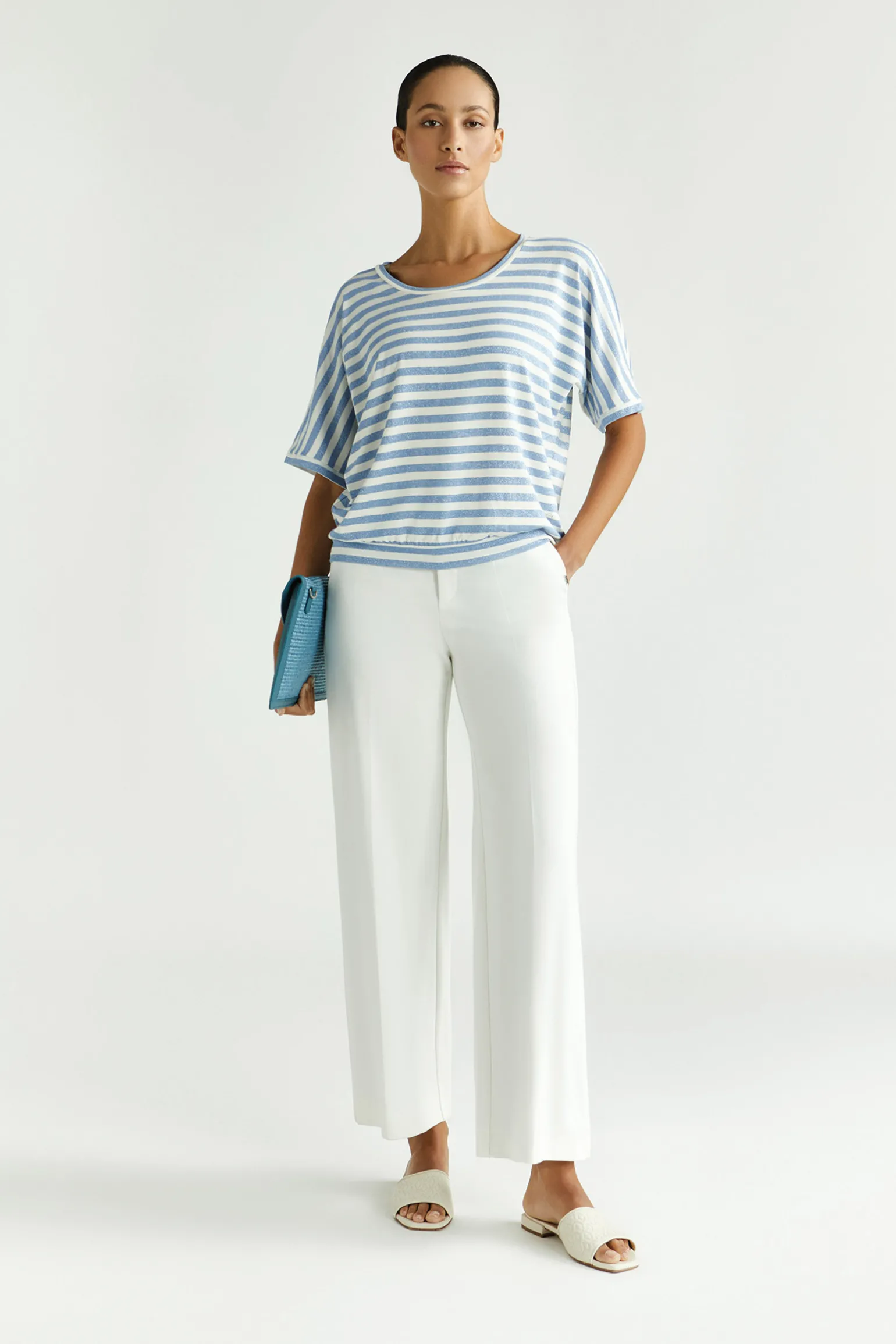 Gestreiftes T-Shirt mit Lurex