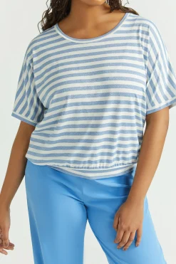 Gestreiftes T-Shirt mit Lurex
