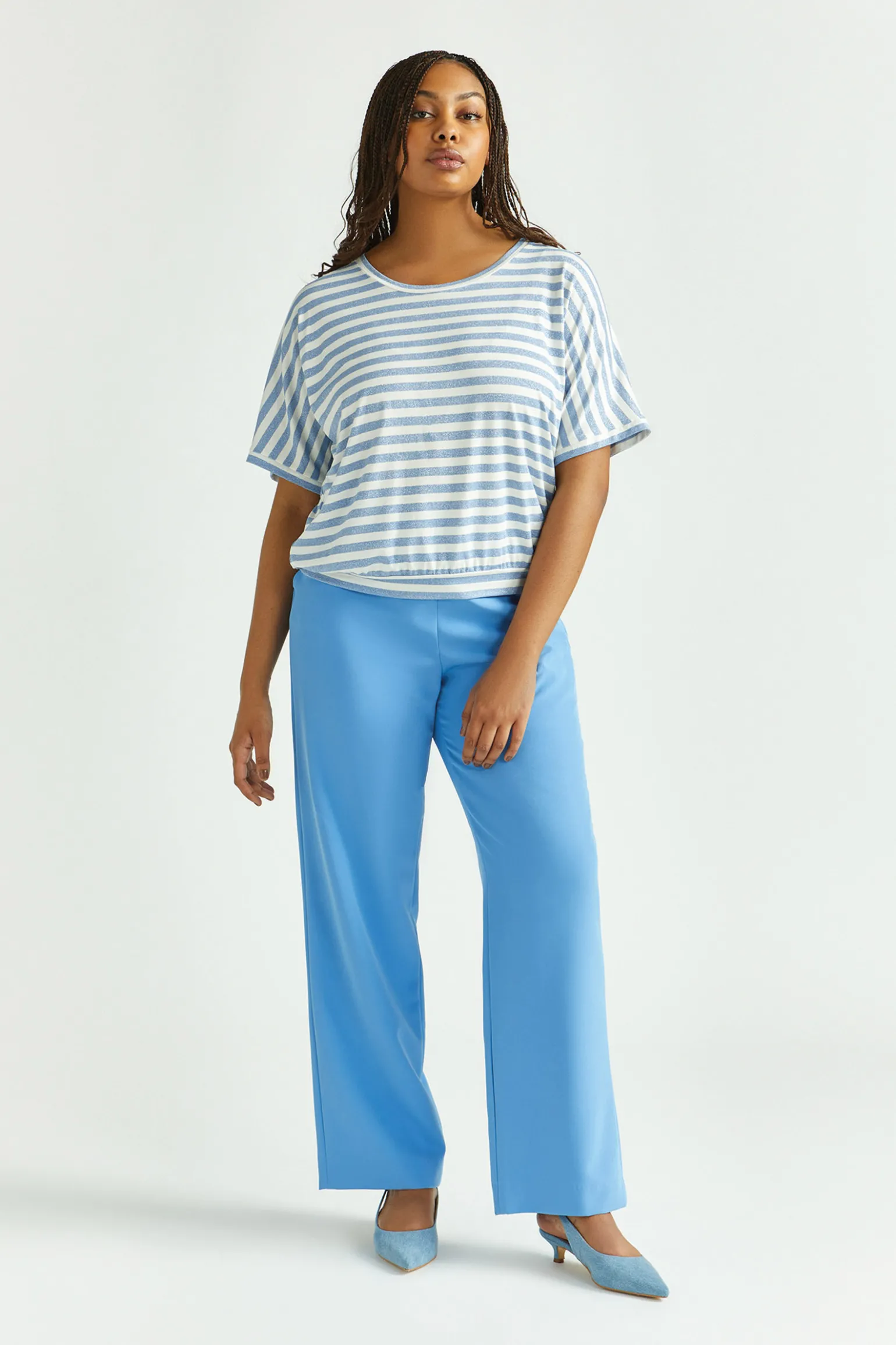 Gestreiftes T-Shirt mit Lurex