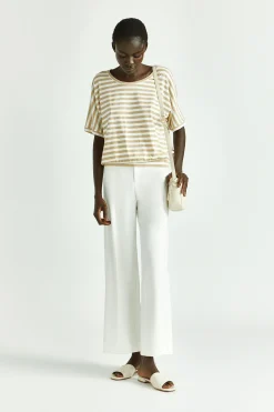 Gestreiftes T-Shirt mit Lurex