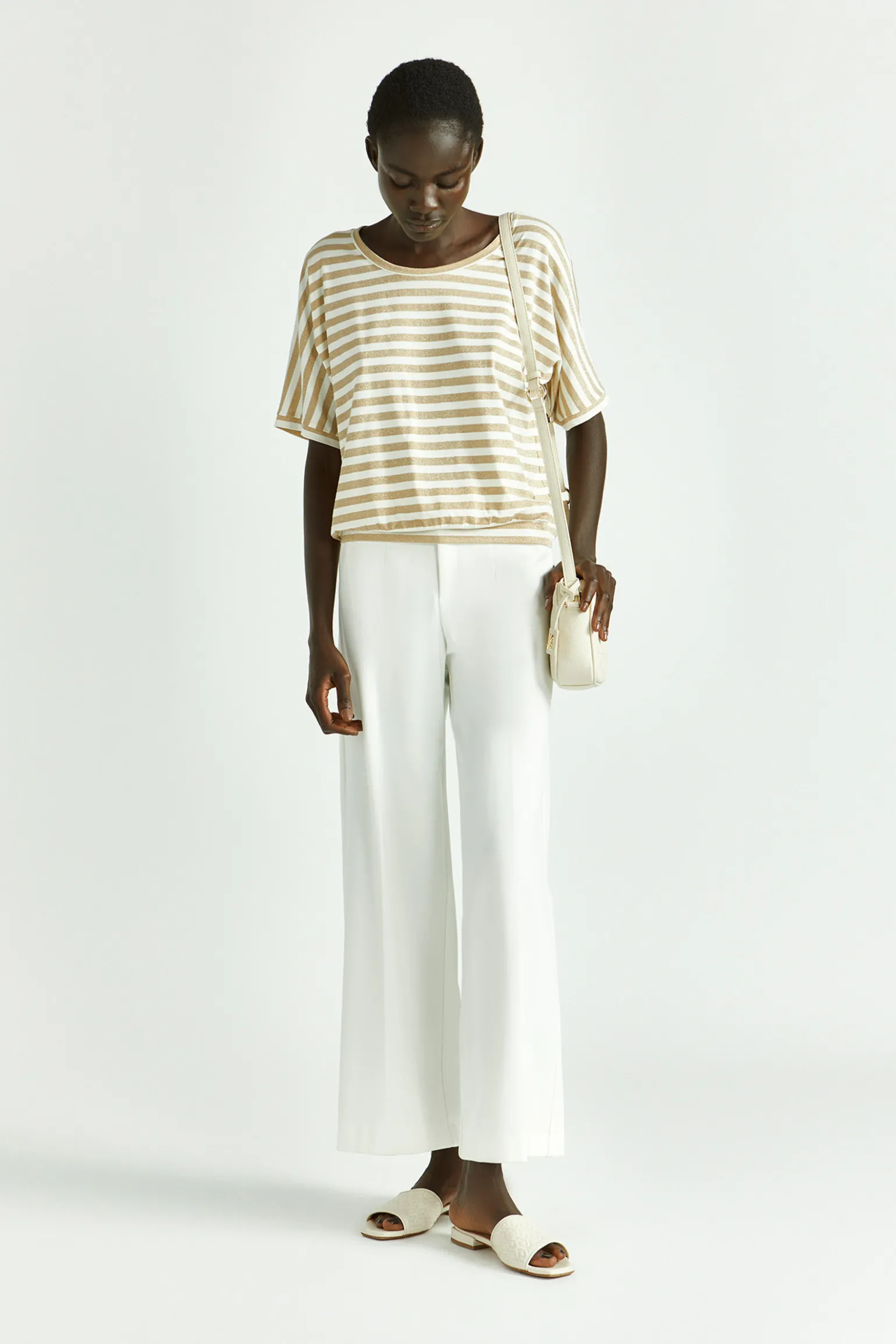 Gestreiftes T-Shirt mit Lurex