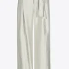 Glänzende Bundfaltenhose