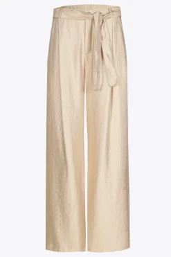 Glänzende Bundfaltenhose