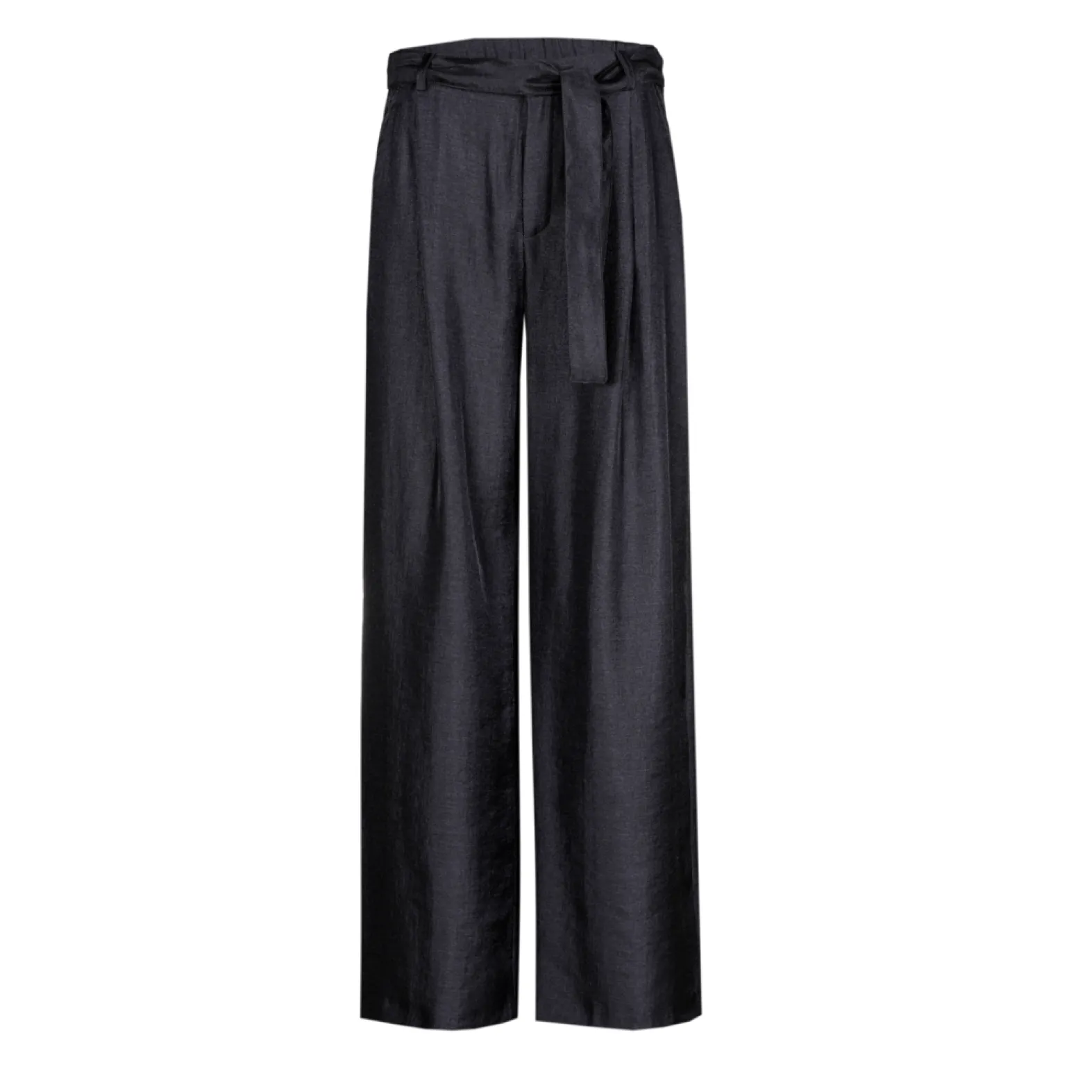 Glänzende Bundfaltenhose