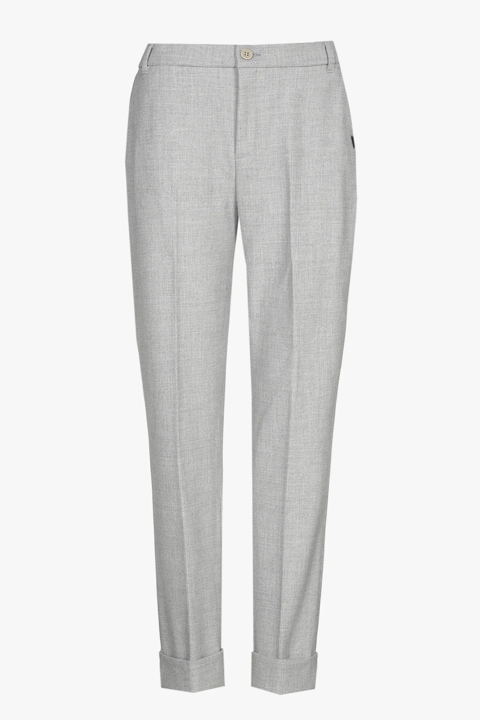 Graue Chino Hose mit Umschlag