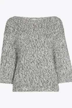 Grobstrick-Pullover mit Goldfaden-Detail