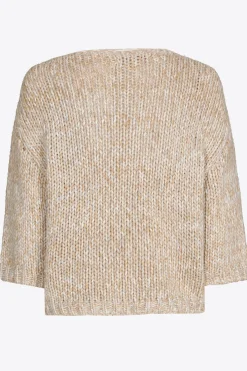 Grobstrick-Pullover mit Goldfaden-Detail