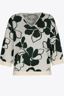 Großzügig geschnittener Pullover mit Blumenmuster