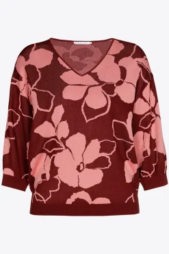 Großzügig geschnittener Pullover mit Blumenmuster