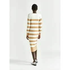 Halblanges Kleid mit Blockstreifen