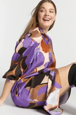 Halblanges Kleid mit Blumenmuster