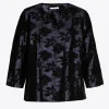 Jacquardbluse mit Blumenmuster