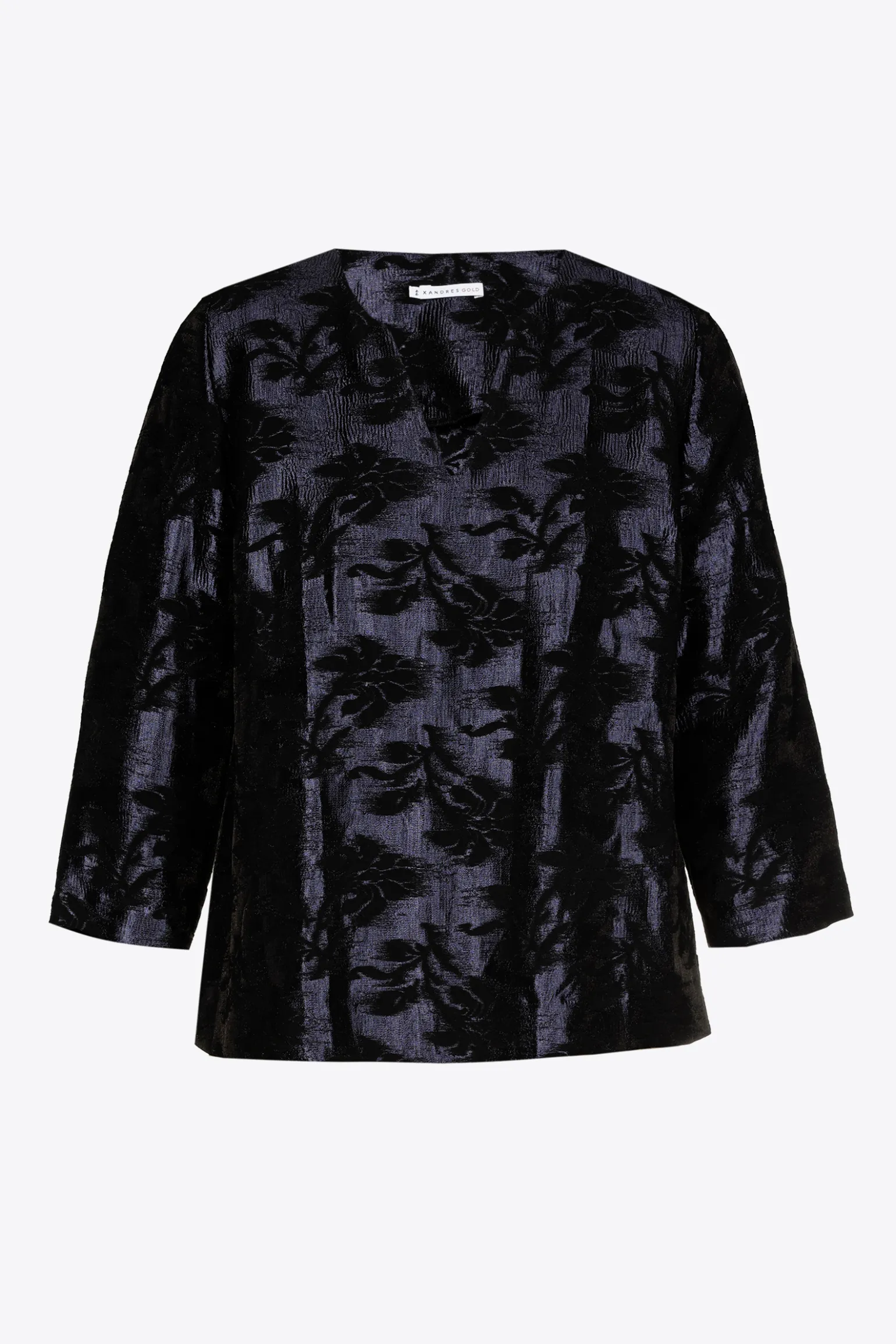 Jacquardbluse mit Blumenmuster