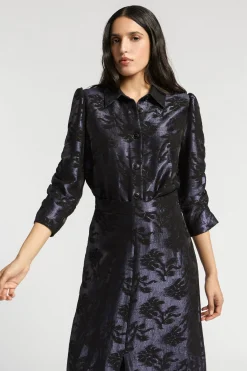 Jacquardbluse mit Blumenmuster