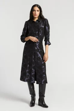 Jacquardbluse mit Blumenmuster