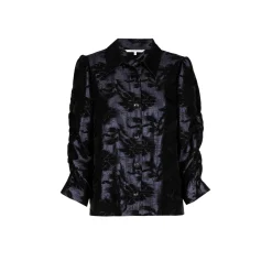 Jacquardbluse mit Blumenmuster