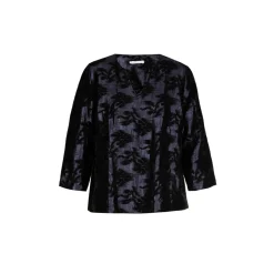 Jacquardbluse mit Blumenmuster