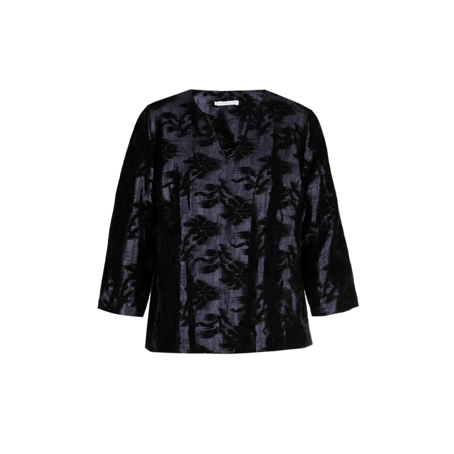 Jacquardbluse mit Blumenmuster