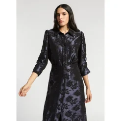 Jacquardbluse mit Blumenmuster