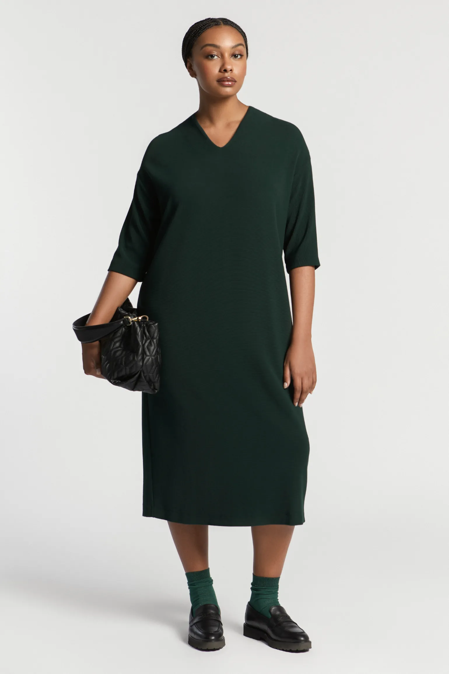 Jerseykleid mit V-Ausschnitt