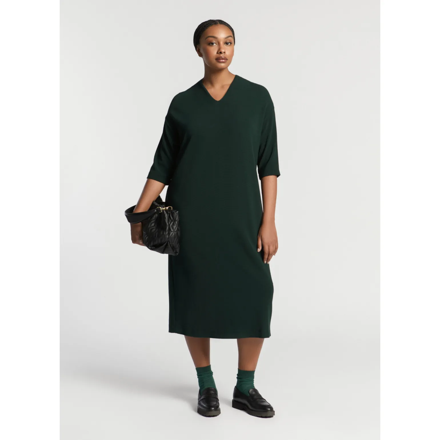 Jerseykleid mit V-Ausschnitt