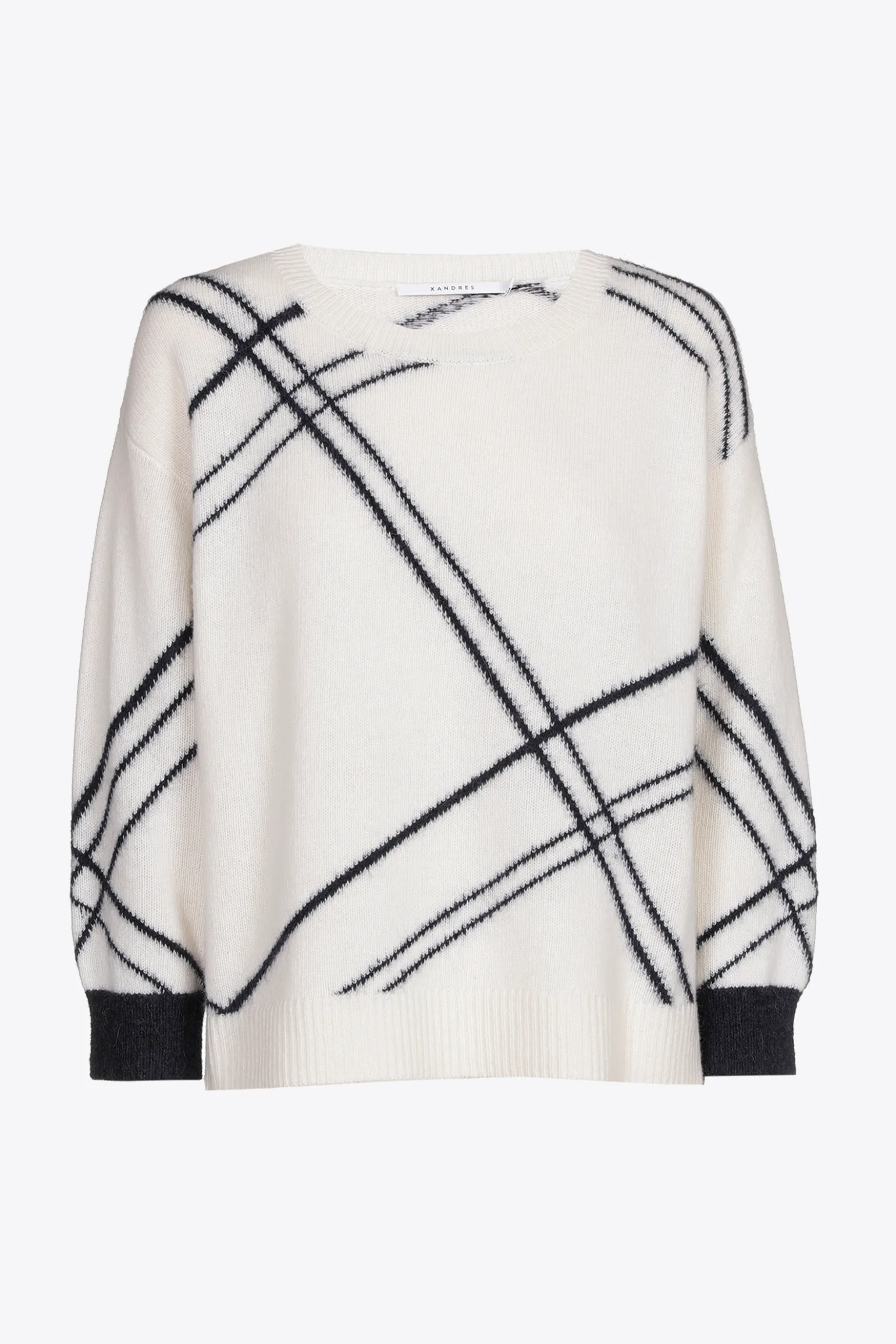 Karierter Pullover aus einem sommerlichen Wollmix