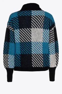 Karierter Pullover mit Alpaka-Anteil