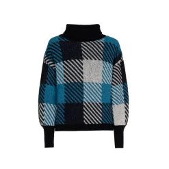 Karierter Pullover mit Alpaka-Anteil