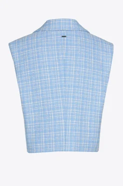 Karierter ärmelloser Blazer