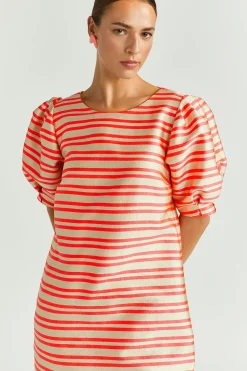 Kleid aus Taft mit Ballonärmeln