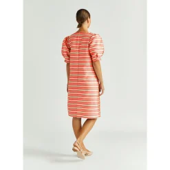 Kleid aus Taft mit Ballonärmeln