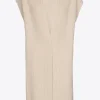 Lange ärmellose Strickjacke