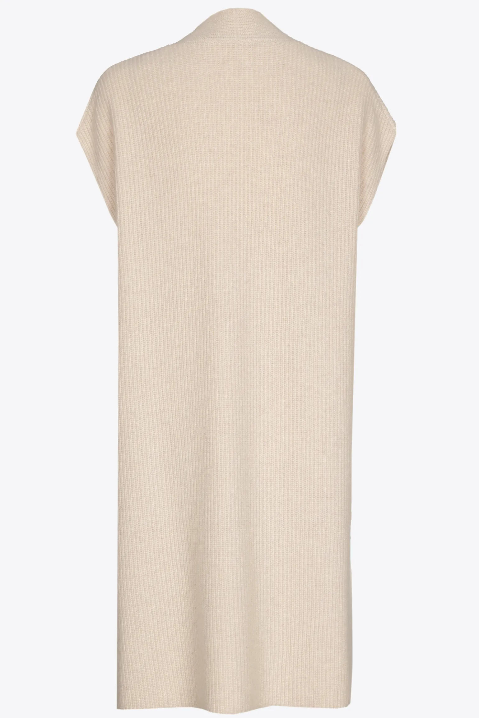 Lange ärmellose Strickjacke