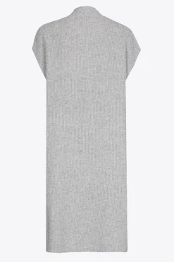 Lange ärmellose Strickjacke
