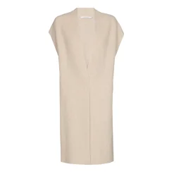 Lange ärmellose Strickjacke