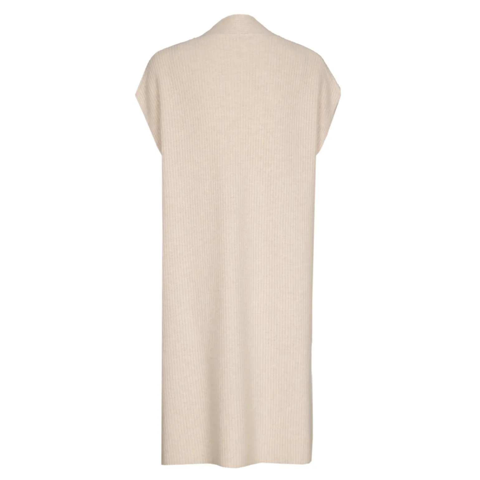 Lange ärmellose Strickjacke